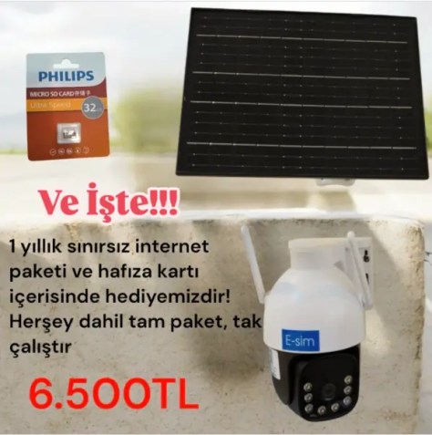 1 Yıllık eSIM Paketli Kablosuz Solar İzleme Kamerası