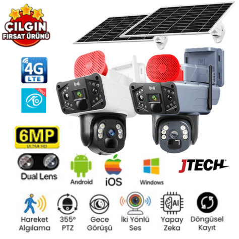 O-Kam 3915 4G Solar PTZ Güvenlik Kamerası (6MP)