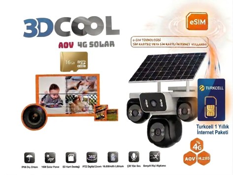 3DCOOL 2400FG 8MP 4 Kameralı Solar Güvenlik Paketi