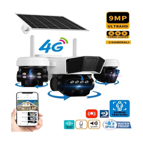 O-Kam 3936 4G Solar PTZ Güvenlik Kamerası (9MP)