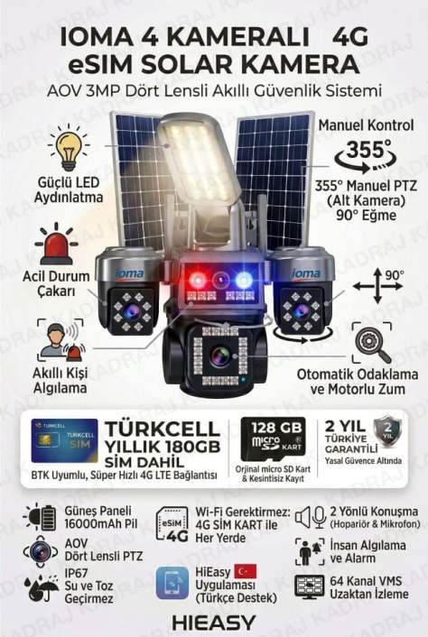 IOMA SG404 Bağ Evi ve Tarla Güvenliği için 4G Kamera