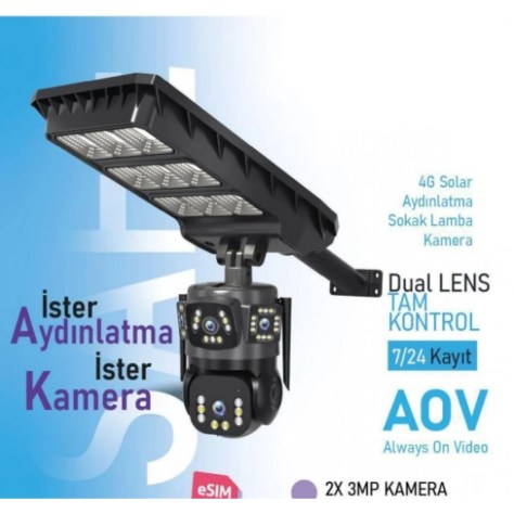 Solar Lamba + eSIM 4G Kamera - Full HD (Jenerik)