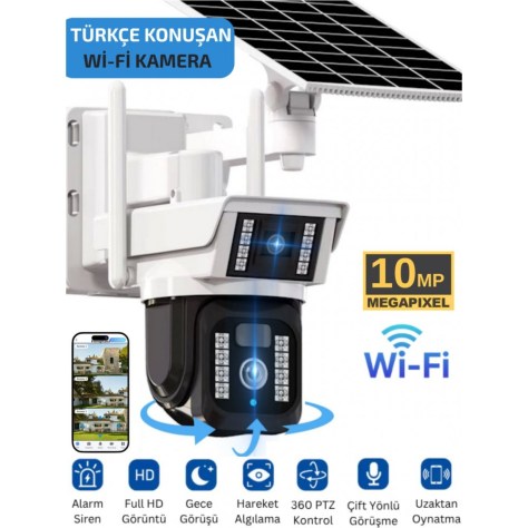 Jenerik SR-224 10MP Çift Lensli WiFi Solar Kamera