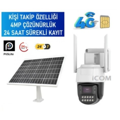 Jenerik SR-7674 PIR Radar Sensörlü Kablosuz Solar Kamera
