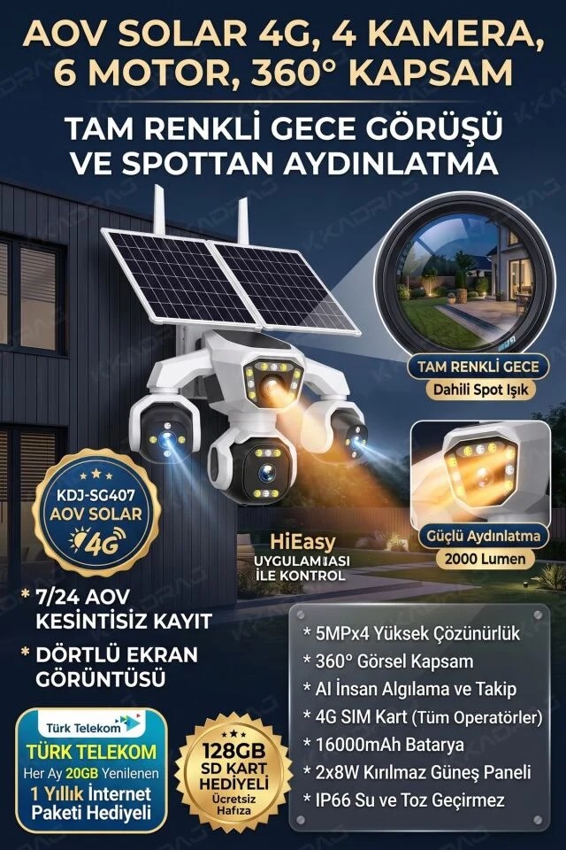 Kadraj SG407 TT20 20MP Çiftlik Tipi Güvenlik Kamerası