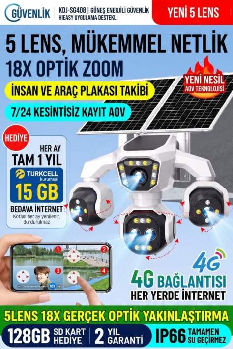 Kadraj SG408 TC15 4G Güneş Enerjili Sınır Güvenlik Kamerası