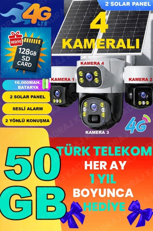 Kadraj X34B Şantiye Tipi 4G Solar Kamera