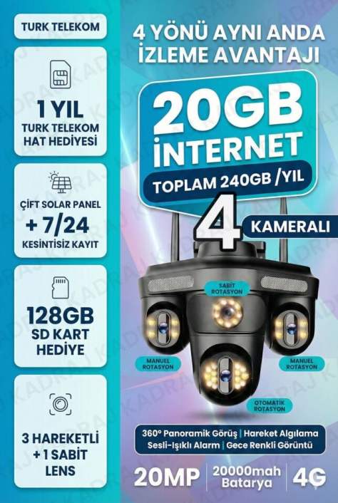 Kadraj X67 V4 Çift Işıklı Villa ve Bahçe Güvenlik Kamerası