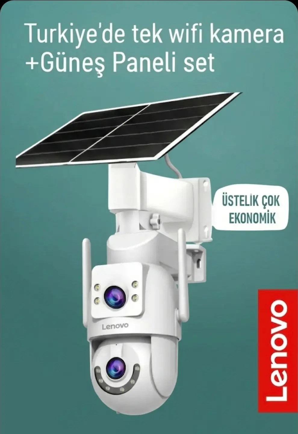 Lenovo 6MP Çift Lensli Güneş Enerjili WiFi Kamera Seti