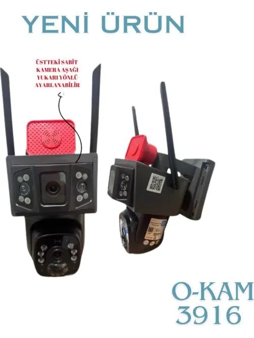 O-KAM 3916 Pro Çift Lensli Solar PTZ Güvenlik Kamerası