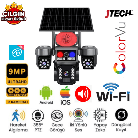 O-Kam 5220 9MP Wi-Fi Solar PTZ Kablosuz Kamera Fiyatı