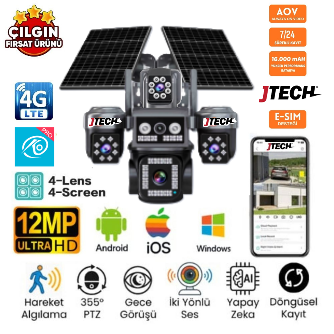 O-Kam OK-332 Premium 4G 12MP Solar PTZ Kamera Seçeneği