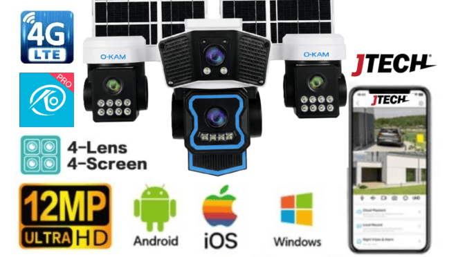 O-Kam OK-340 Premium 4G 12MP Solar PTZ Kamera Modeli